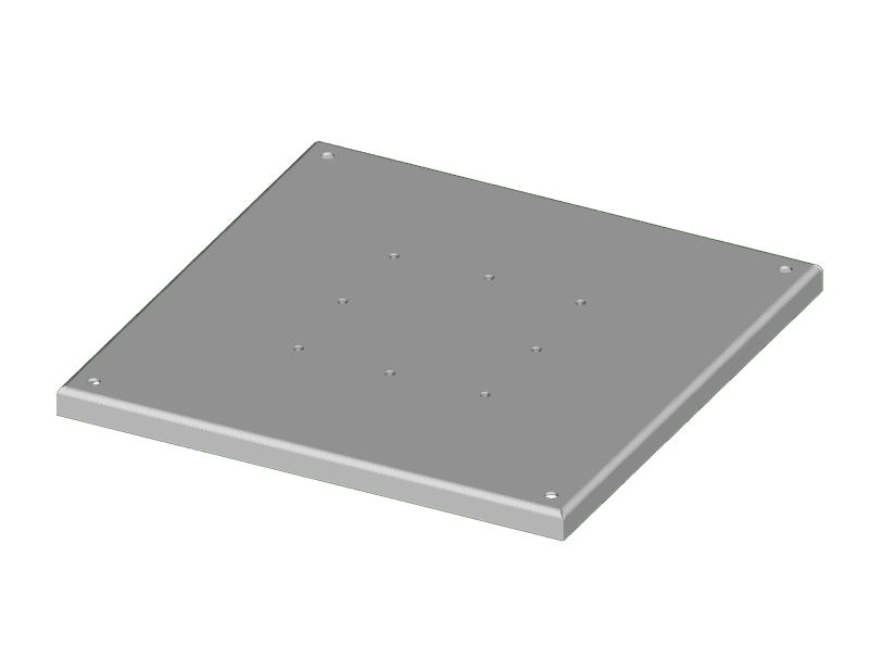 Saginaw Control SCE-18SBASE Base, Pedestal, Height:1.00", Width:18.00", Depth:18.00", ANSI-61 gray powder coated. SCE-18SBASE on Advantage Electric Supply