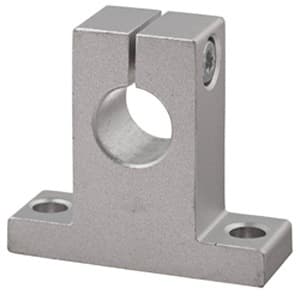 Leeson GWZ16 1" Bore; 2 Bolt Support Block; 1" Overall Length; 3-1/16" Overall Width; 2-1/2" Overall Height; 1-1/2" Base to Center of Shaft; 2-1/2" Bolt Center Across Shaft; 9/32" Mounting Hole Diameter; Aluminum GWZ16 on Advantage Electric Supply