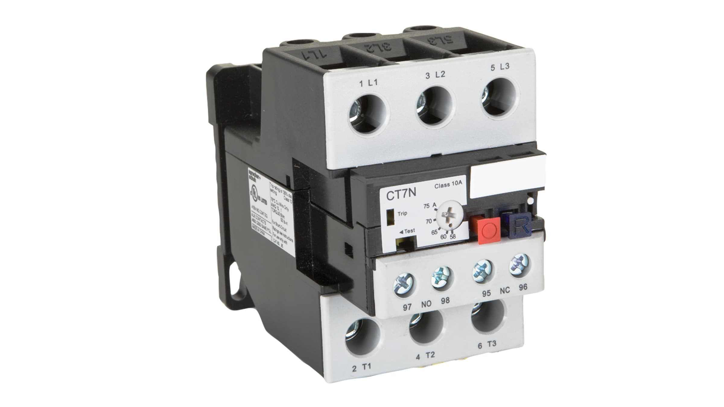 Sprecher + Schuh CT7N-97-C97P Sprecher + Schuh CT7N-97-C97P - CT7N Thermal Bimetalic Overload Relay, Separate Mount, Auto or Manual Reset, 85-97 Amps, 1 or 3-Phase, Class 10 CT7N-97-C97P on Advantage Electric Supply