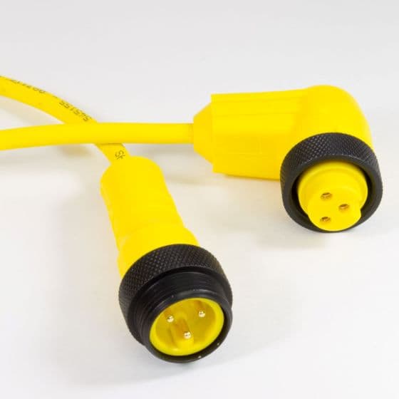 Alpha Wire LR05KW109 YL357 OBSOLETE - Alpha Connect Cordset - Mini Male Straight to Mini Female 90° - 18AWG 5 Poles - LR05KW109 - Yellow - 3M (9.84ft) LR05KW109 YL357 on Advantage Electric Supply