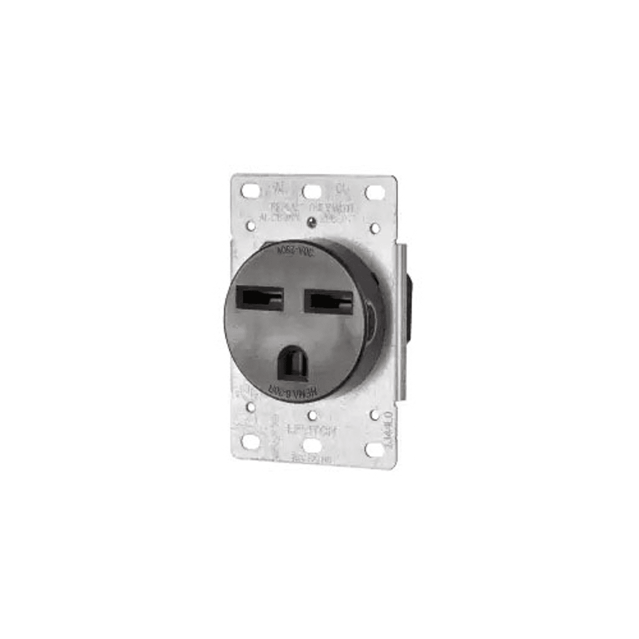 Leviton 5372-S00 2 HP, 250 V, 30 A, 2-Pole, 3-Wire, NEMA 6-30R, Black, Thermoplastic, Flush Mount, Grounding, Single, Straight Blade Power Receptacle 5372-S00 on Advantage Electric Supply