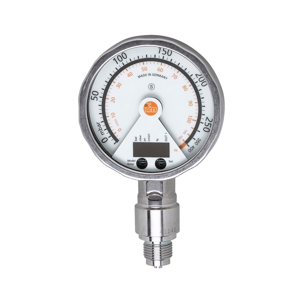 ifm Electronic PG2458 Pressure sensor with analog display, analog display, pressure switch and transmitter in one unit, Output signal: switching signal; analog signal; (configurable), Measuring range: -0.0125...0.25 bar -12.5...250 mbar -5...100.4 inH2O, Process connection: th PG2458 on Advantage Electric Supply