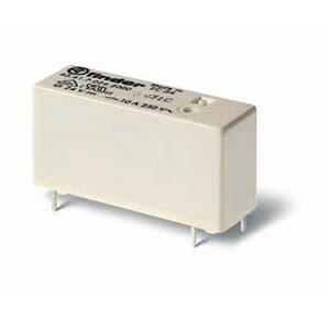 Finder 43.41.7.024.2001 Finder 43.41.7.024.2001 is a relay with a solder pin connection type, designed for a rated current of 10A at 250Vac (AC-1) and 10A at 30Vdc (DC-1), with lower current ratings of 0.3A at 110Vdc and 0.12A at 220Vdc for Normally Open (NO) auxiliary contacts. It operates with a supply voltage of 1C/O / SPDT (Single Pole Double Throw), and is capable of handling ambient air temperatures for operation and storage from -40 to +85 degrees Celsius. The relay supports a rated voltage of 250Vac, with a control voltage of 6 kV, and is designed for PCB plug-in mounting. It has a net width of 15.4 mm, a mounting mode depth of 30.2 mm, and a power consumption of 0.25 W. The visual position indicator has a 3.2mm pins pitch, and the relay is rated for 100,000 operations for Normally Closed (NC) circuits and 10,000,000 operations overall. The contact material is AgCdO (Silver Cadmium Oxide), ensuring compatibility with a wide range of applications. 43.41.7.024.2001 on Advantage Electric Supply