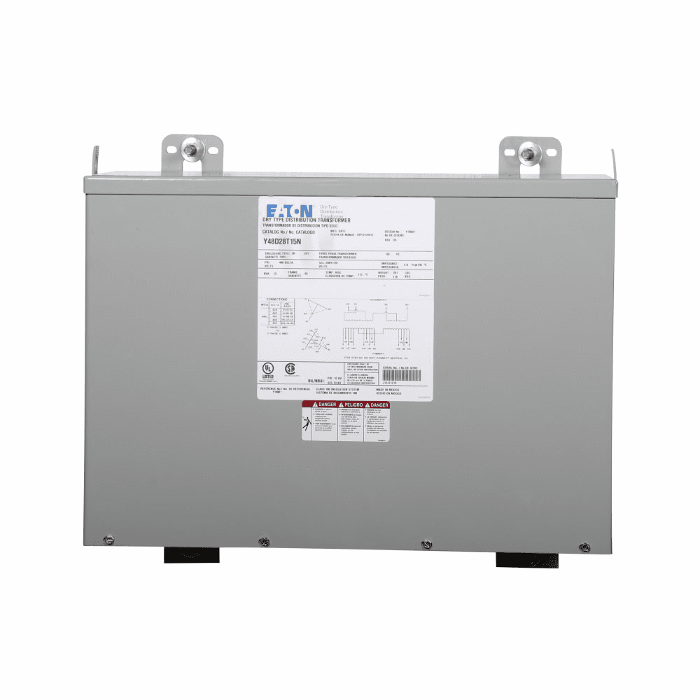 Eaton Y43G28T09A Y43G28T09A Eaton - Eaton General purpose encapsulated transformer, EPT, aluminum, NEMA 3R, 103, 60 Hz, three-phase, 416 V, 208Y/120 V, 2 at -5% FCBN, 115 °C rise, 9 KVA, indoor-outdoor, 70V Y43G28T09A on Advantage Electric Supply