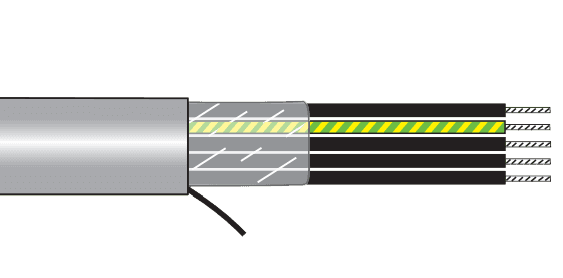 Alpha Wire 80016 SL005 Alpha EcoFlex PUR Unshielded Multiconductor Cable - 22 AWG 4 Conductor - Slate - 100 ft 80016 SL005 on Advantage Electric Supply