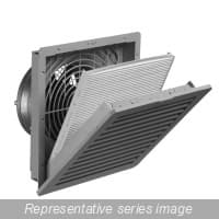 Hammond Manufacturing PF42500T12BK 94 CFM Filter Fan, 115V N12 - Black PF42500T12BK on Advantage Electric Supply