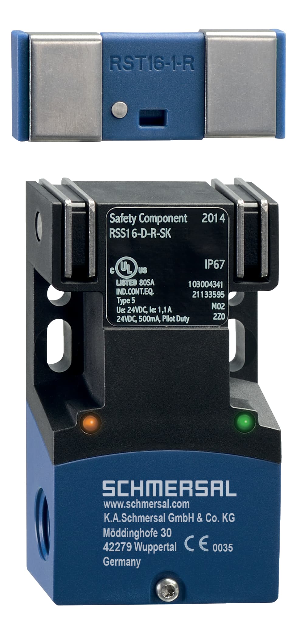 Schmersal RSS16-D-R-CC RSS16-D-R-CC Schmersal - Safety sensors; Electronic safety sensors; Universal coding with RFID technology; Spring pulley connection; Series-wiring unlimited; with latching; Thermoplastic enclosure; RFID-technology for needs-based protection against tampering; 3 different directio RSS16-D-R-CC on Advantage Electric Supply