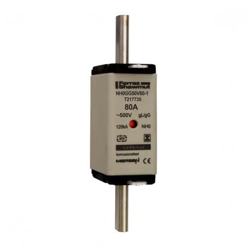 Mersen T217735 NH fuse-link gG, 500VAC, size 0, 80A double indicator/insulated tags T217735 on Advantage Electric Supply