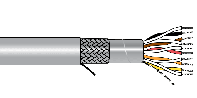 Alpha Wire 78376 SL001 Alpha EcoCable® Mini Foil Braid Shield Multipair Cable - 24 AWG 6 Pair - Slate - 300V - 1000 ft 78376 SL001 on Advantage Electric Supply