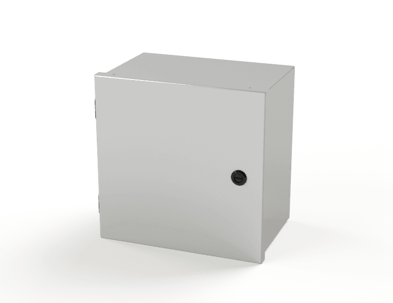 Saginaw Control SCE-12N1208LP Nema-1 Enclosure, Height:12.00", Width:12.00", Depth:8.00", ANSI-61 gray powder coating inside and out. Optional sub-panels are powder coated white. SCE-12N1208LP on Advantage Electric Supply