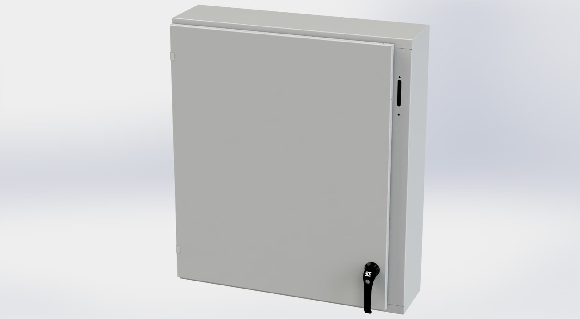 Saginaw Control SCE-36XEL3108LPLG XEL LP Enclosure, Height:36.00", Width:31.38", Depth:8.00", RAL 7035 gray powder coating inside and out. Optional sub-panels are powder coated white. SCE-36XEL3108LPLG on Advantage Electric Supply
