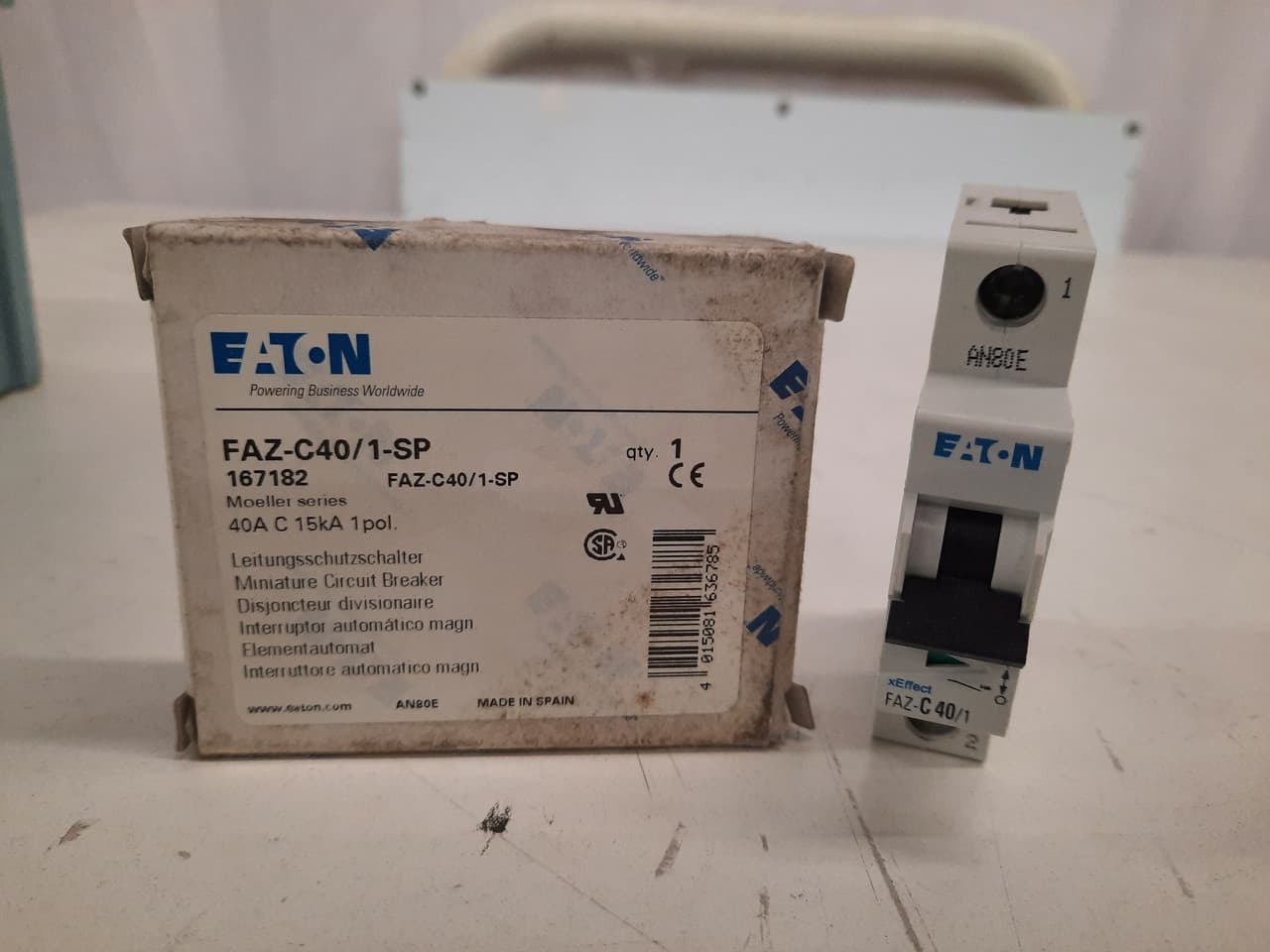 Eaton FAZ-C40/1-SP Eaton FAZ supplementary protector,UL 1077 Industrial miniature circuit breaker-supplementary protector,Single package,Medium levels of inrush current are expected,40A,15 kAIC,Single-pole,277 V,5-10X/n,Q38,50-60 Hz,Standard terminals,C Curve FAZ-C40/1-SP on Advantage Electric Supply