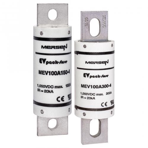 Mersen MEV100A250-4 EVpack-fuse MEV100, 1,000 VDC Max., L/R ≤ 1ms, 250 A, Round Body Fuse MEV100A250-4 on Advantage Electric Supply