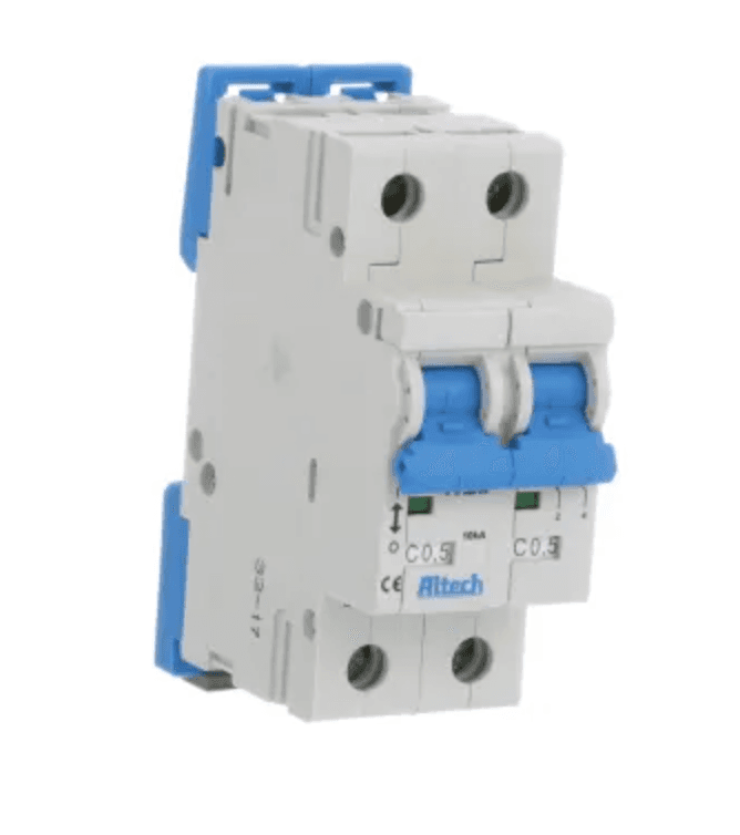 Altech Corp. 2DU12R Supplementary Protector 12A, 2 Pole, 277V AC, D Trip, UL1077 2DU12R on Advantage Electric Supply