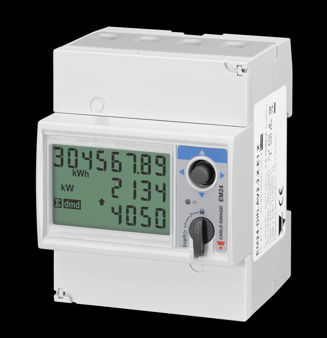 Carlo Gavazzi EM24DINAV23XE1PFB Three-phase MID Energy analyzer, 133 to 230 V L-N, 230 to 400 V L-L, 10 (65) A, Modbus TCP/IP (Ethernet) EM24DINAV23XE1PFB on Advantage Electric Supply