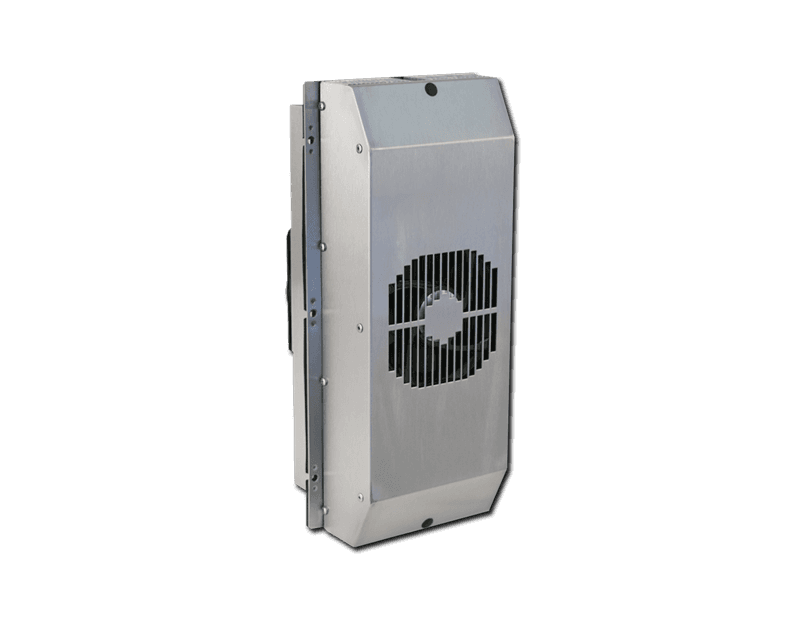 Saginaw Control SCE-TE510B24VSS Thermoelectric Cooler 510 BTU/Hr. 24 VDC, Height:15.75", Width:7.09", Depth:6.73", #4 brushed finish type 304 Stainless Steel SCE-TE510B24VSS on Advantage Electric Supply