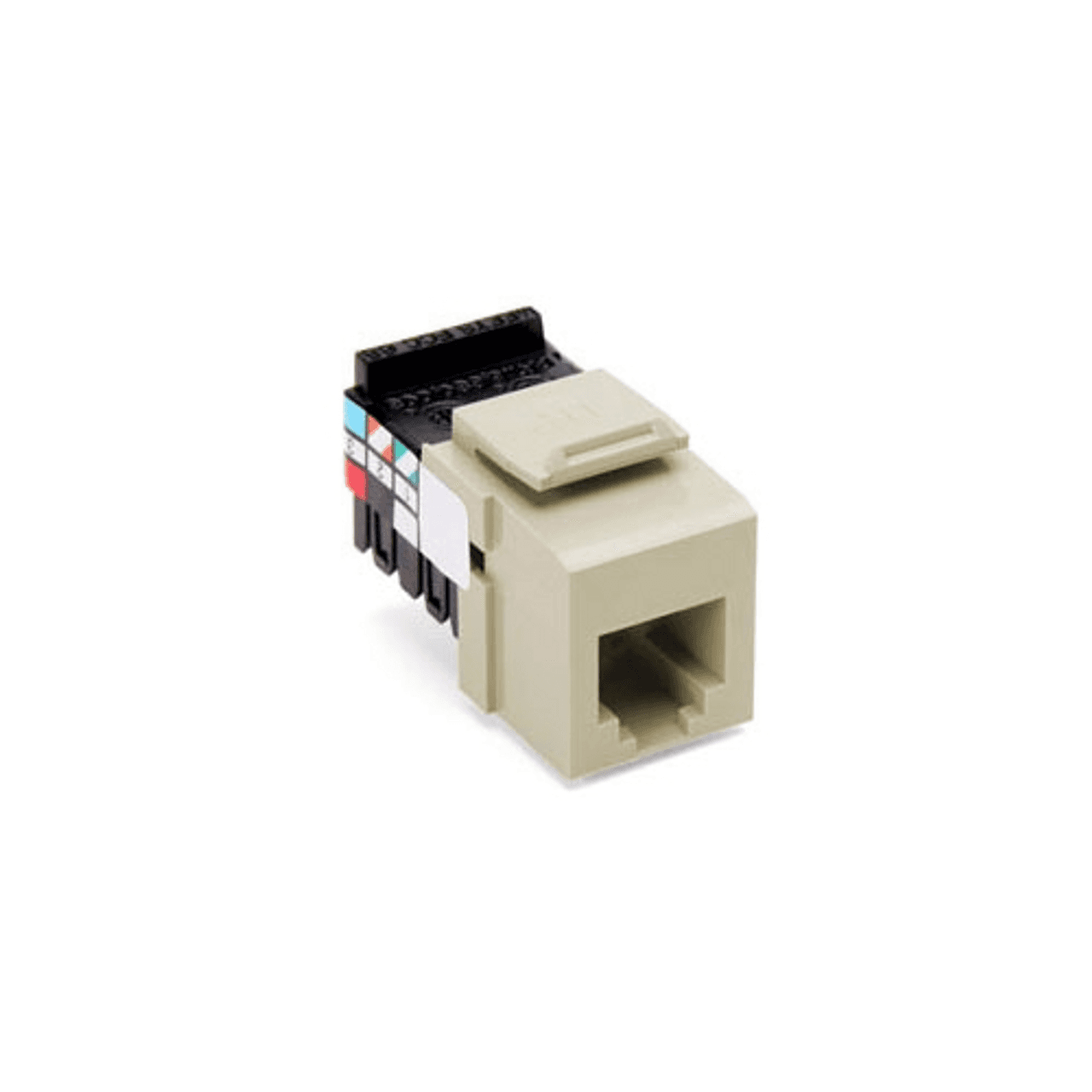 Leviton 41106-RI6 Ivory, High Impact Plastic, 6-Position 6-Conductor, Snap-In, USOC Voice Grade, 110 Termination 41106-RI6 on Advantage Electric Supply