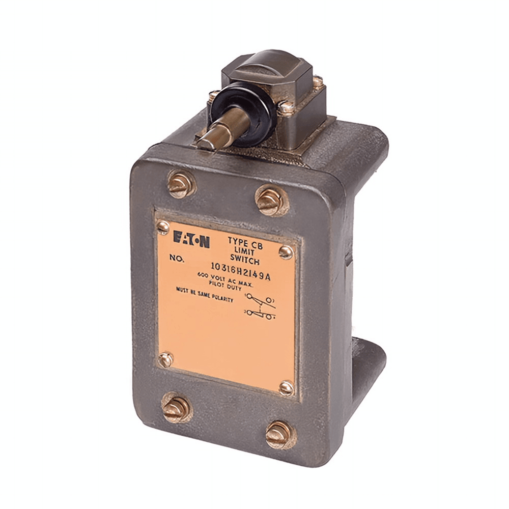 Eaton 10316H2012 10316H2012 Eaton - Type PS Precision Limit Switch, Top Push Roller, Zinc Plated Steel enclosure, 30A Make, 3A Break max AC, 0.2A Make, 0.2A Break max DC, 2NO-2NC, 30A Make, 3A Break at 120Vac, 0.2A Make and Break at 120Vdc, Screw Terminals 10316H2012 on Advantage Electric Supply