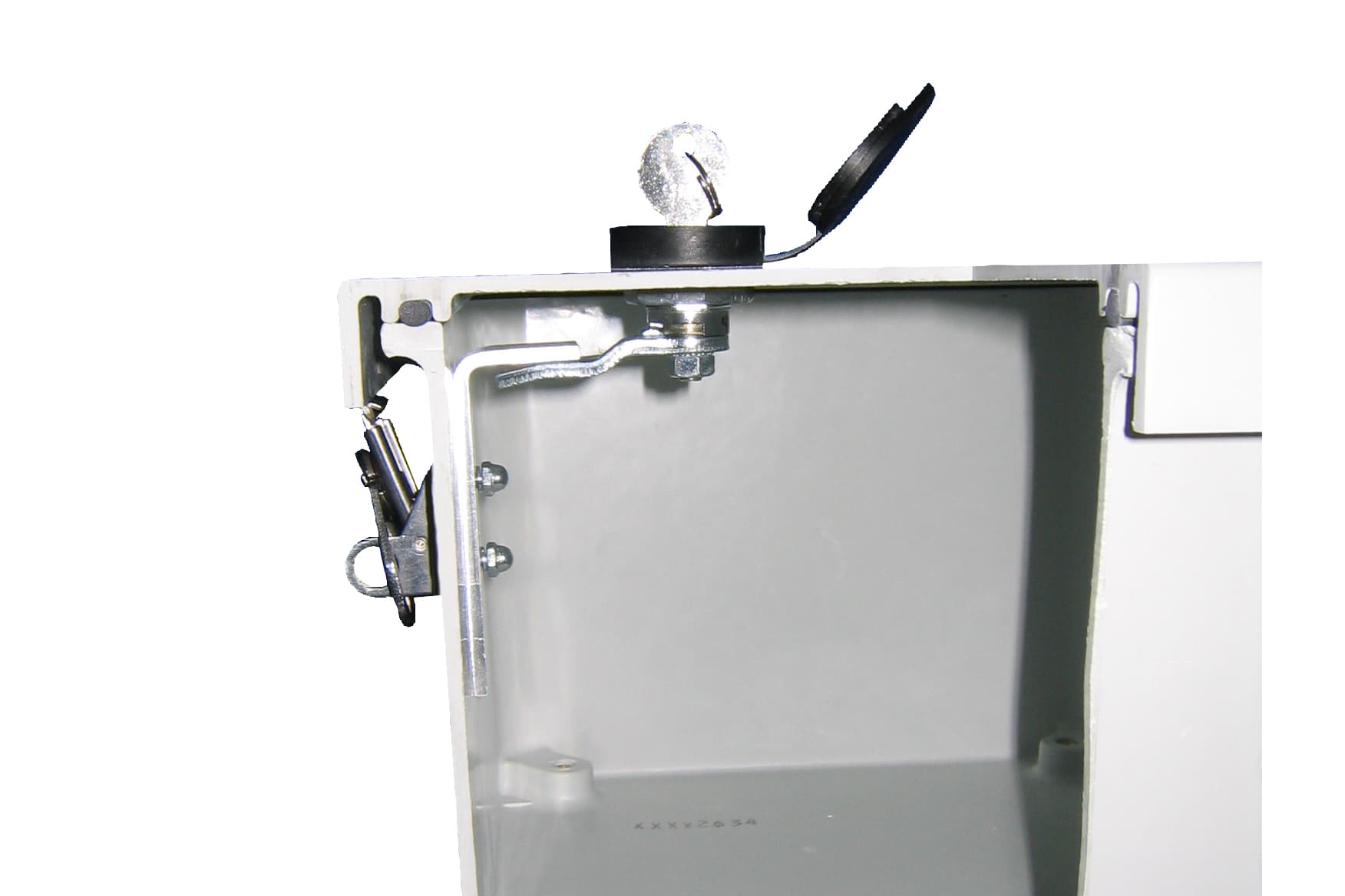 Allied Moulded Products AMKEYLOCKRCHFP Keylock assembly kit for use with AM-R Series raised cover enclosures 6"x6" through 30"x24" with installed hinge front panel AMKEYLOCKRCHFP on Advantage Electric Supply