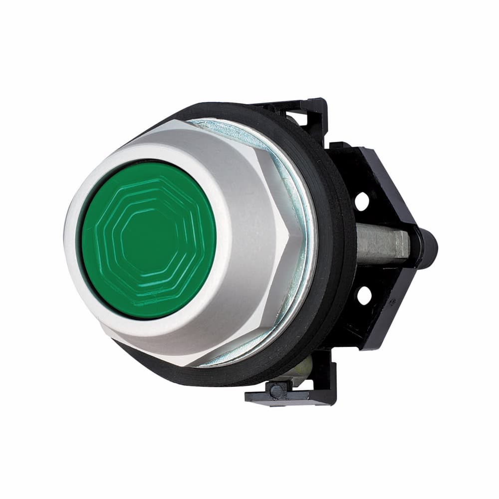 Eaton HT8AAL HT8AAL Eaton - 30.5 mm, Watertight/Oiltight-HT800, Pushbutton, NEMA 1, 2, 3, 3R, 4, 4X, 12, Non-illuminated, Momentary, Gray actuator, Flush, Chrome bezel, Plastic HT8AAL on Advantage Electric Supply