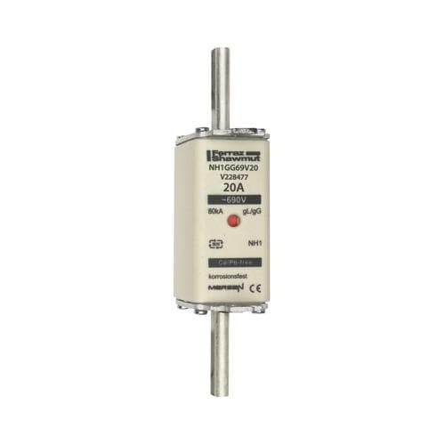 Mersen V228477 NH fuse-link gG, 690VAC, size 1, 20A double indicator/live tags V228477 on Advantage Electric Supply