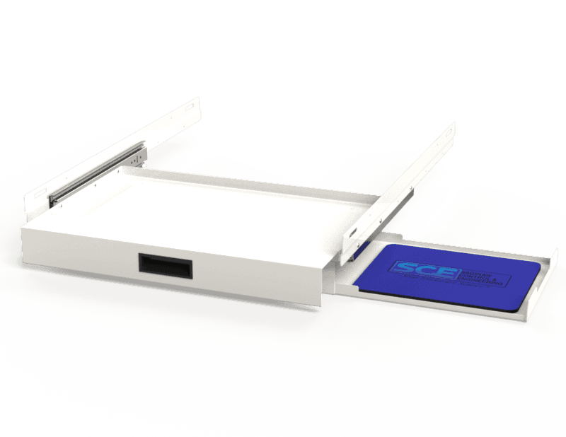Saginaw Control SCE-KBS32 Drawer, Pullout Keyboard, Height:2.50", Width:20.63", Depth:14.33", Powder coated white SCE-KBS32 on Advantage Electric Supply