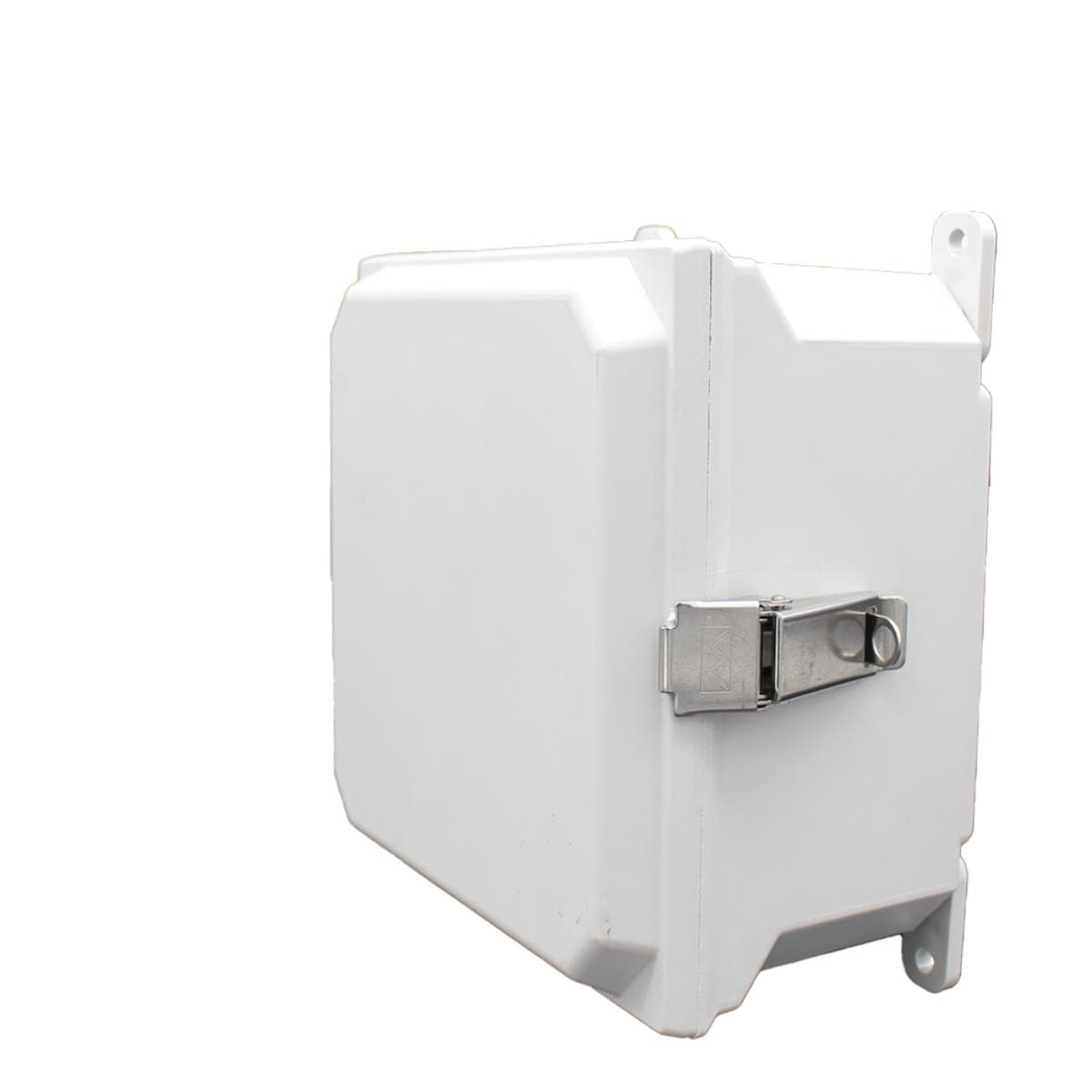 Allied Moulded Products AMU884L 8"x8"x4" ULTRALINE® fiberglass wall mount enclosure assembly with hinged cover and stainless-steel snap latch AMU884L on Advantage Electric Supply