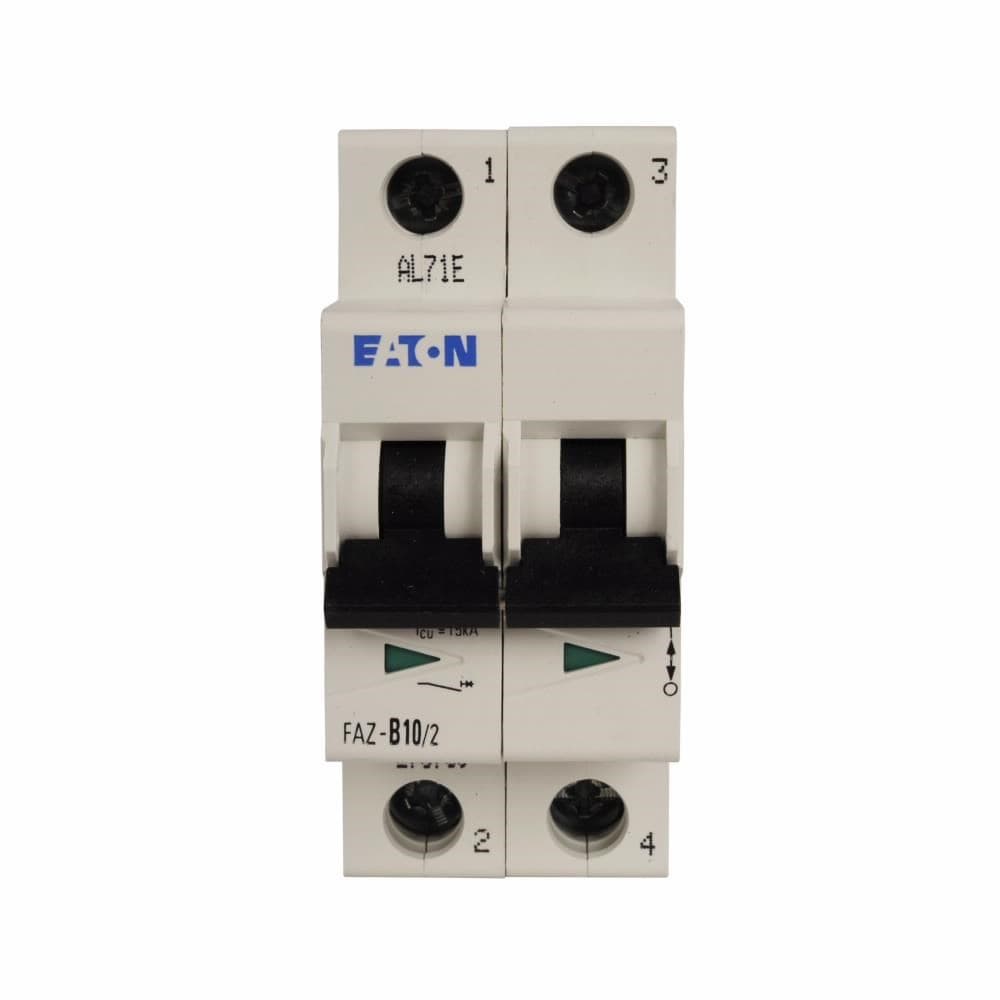 Eaton FAZ-C3/2-NA-DC Eaton FAZ branch protector,UL 489 Industrial miniature circuit breaker - supplementary protector,Medium levels of inrush current are expected,3 A,10 kAIC,Two-pole,125 Vdc per pole,5-10X /n,50-60 Hz,Screw terminals,C Curve FAZ-C3/2-NA-DC on Advantage Electric Supply