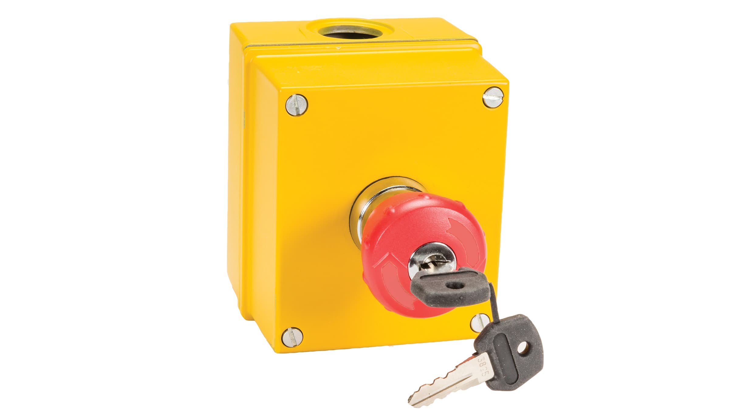 Sprecher + Schuh D7-1PBK14-PX10 D7 Emergency Stop Pushbutton Station, Gray Plastic, Mushroom 40mm Twist Release, Red/Yellow, 1NO, Type 4/4X/13 D7-1PBK14-PX10 on Advantage Electric Supply