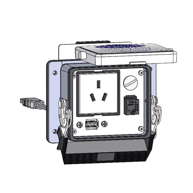 Mencom DCH1-RJ45-USB-03-32 Panel Interface Connector with China 10amp outlet, RJ45, USB-03, in a 32 housing DCH1-RJ45-USB-03-32 on Advantage Electric Supply