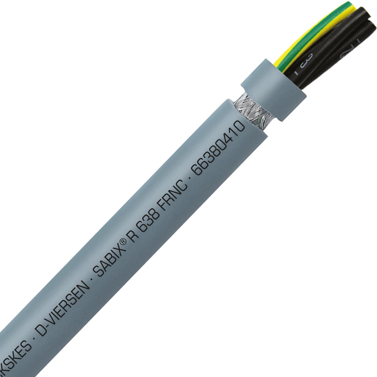 SAB 66380410 SABIX R 638 FRNC - 18 AWG/4c, shielded halogen-free flame retardant rail control cable, CE, RoHS 66380410 on Advantage Electric Supply