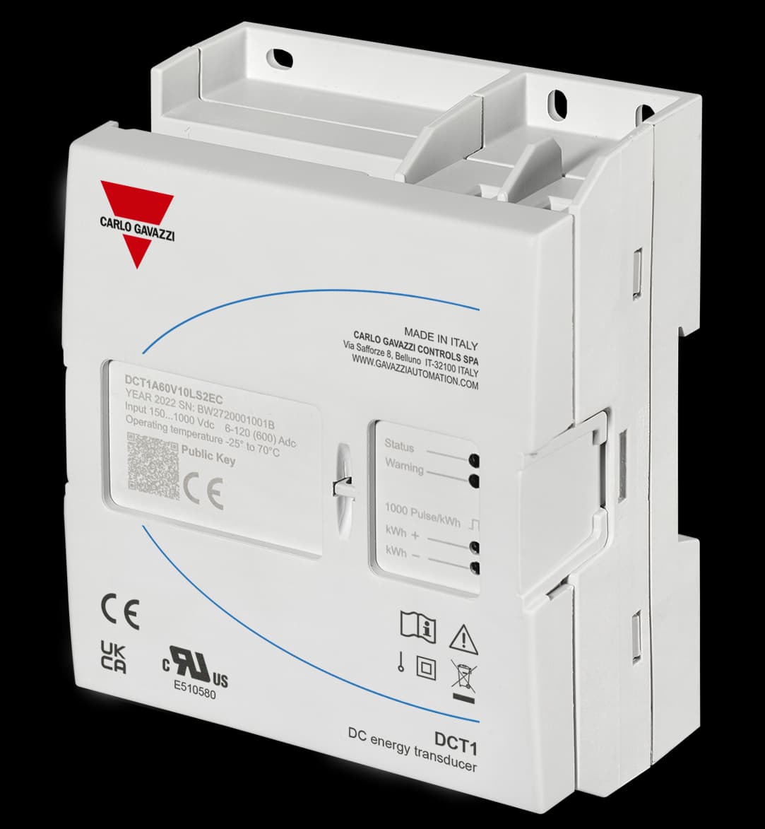 Carlo Gavazzi DCT1A30V10LS1X DC energy transducer, 150 to 1000 V dc, 300 A max, SML communication port DCT1A30V10LS1X on Advantage Electric Supply