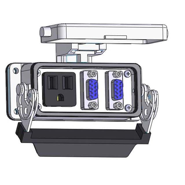 Mencom DP1-2DB9-16LS Panel Interface Connector with Simplex outlet, (2) DB9, in a 16LS housing DP1-2DB9-16LS on Advantage Electric Supply