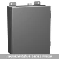 Hammond Manufacturing 1414N4PHC N4 J Box, Hinge Cover w/panel - 6 x 4 x 3 - Steel/Gray 1414N4PHC on Advantage Electric Supply