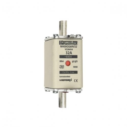 Mersen V228454 NH fuse-link gG, 690VAC, size 00, 32A double indicator/live tags V228454 on Advantage Electric Supply