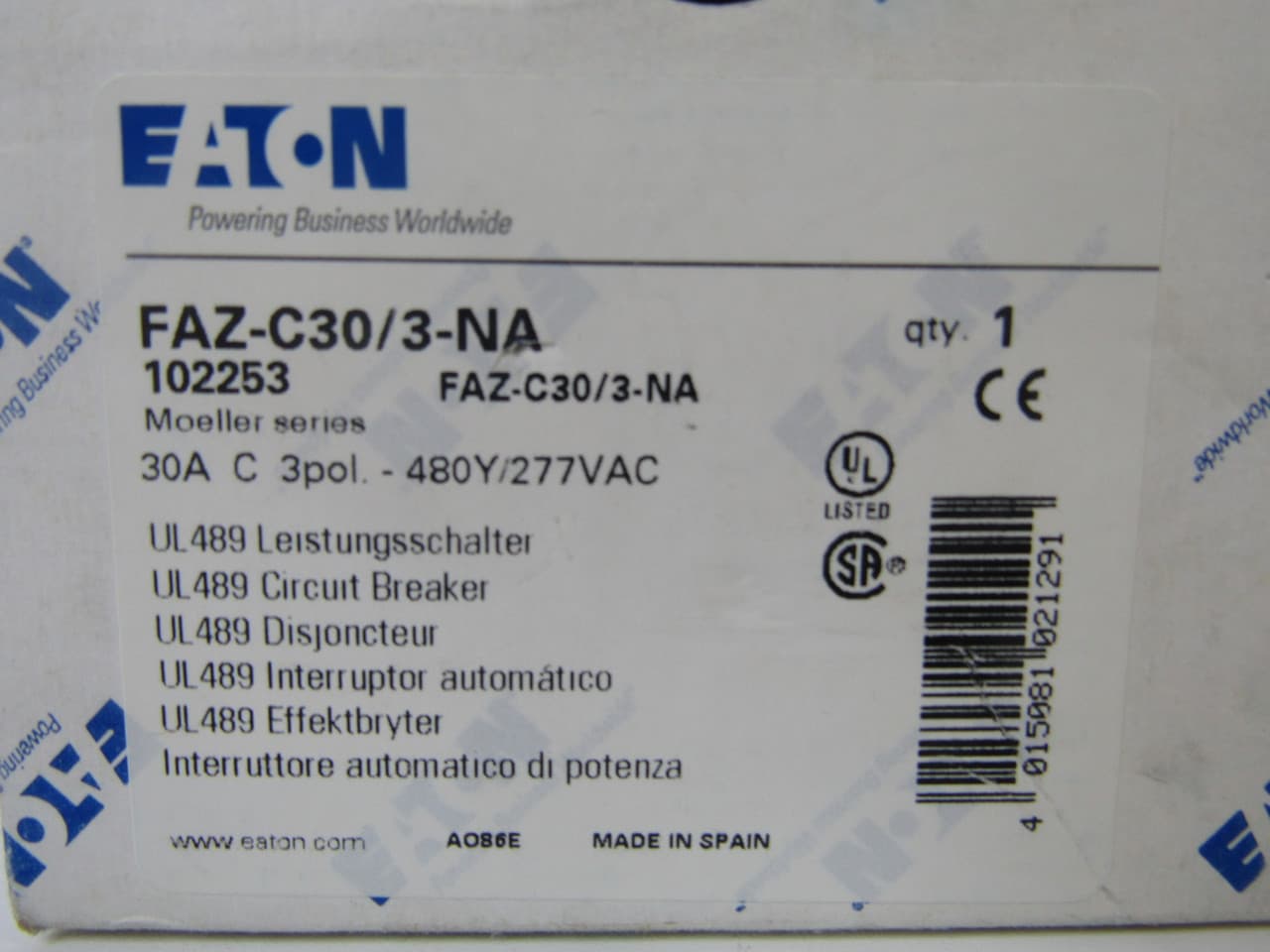 FAZ-C30/3-NA on Advantage Electric Supply