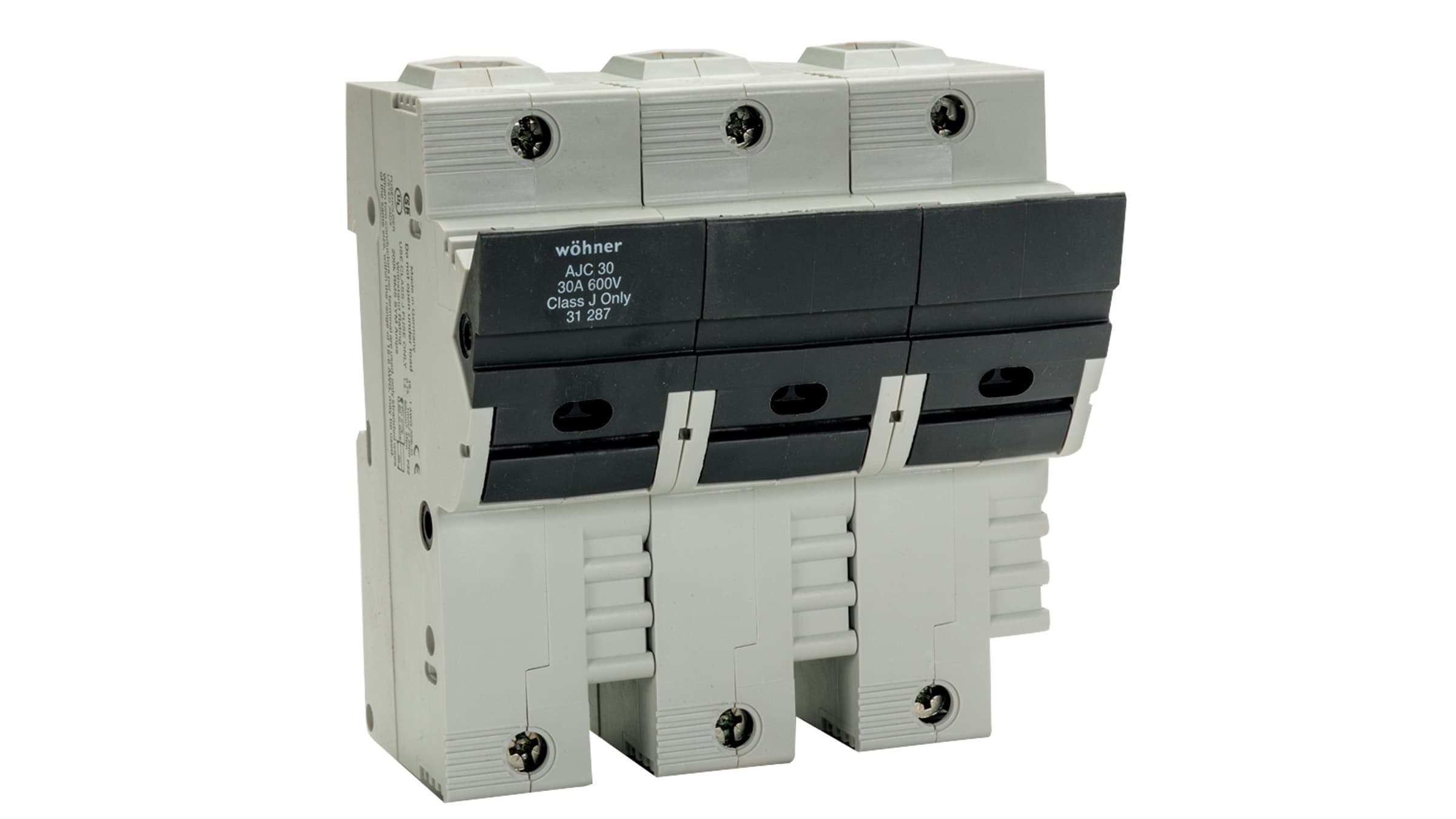 Sprecher + Schuh 31287 Sprecher + Schuh 31287 - Ambus Fuse Block, Class J, 3-Pole, 30A, 600V AC/DC, No Indicator, cULus/ CSA 31287 on Advantage Electric Supply