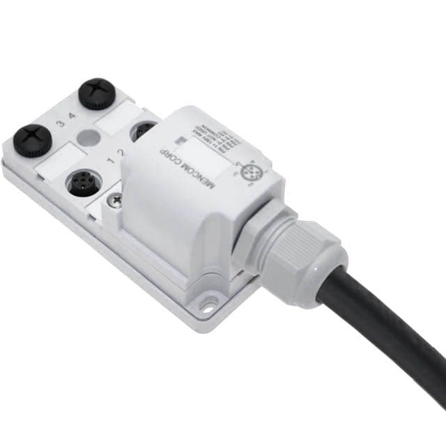 Mencom JDC-44P-207-C050 JDC Junction Blocks, 4 Pin, 4 Port, PNP, 5 Meters of Home Run Cable JDC-44P-207-C050 on Advantage Electric Supply