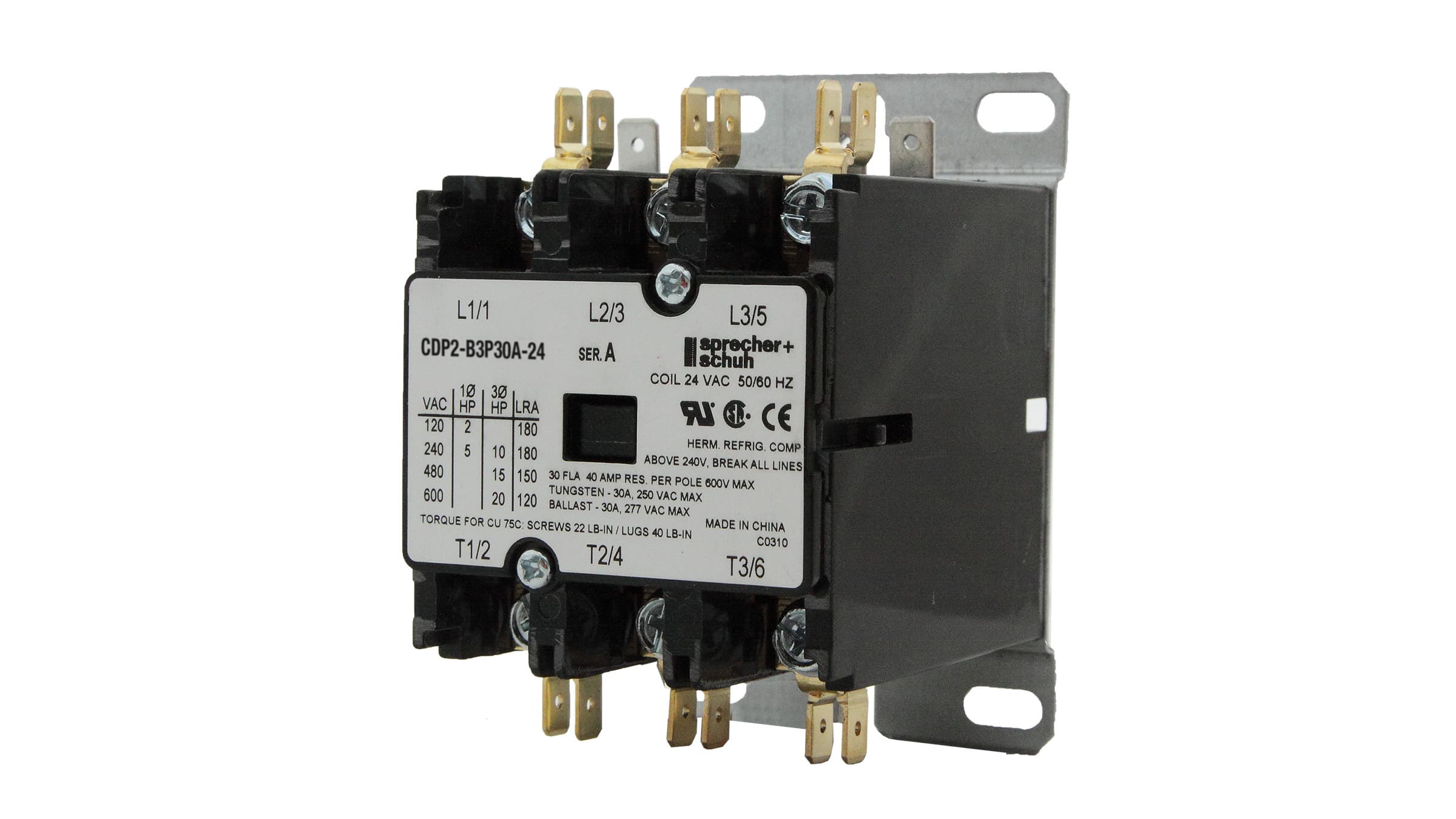 Sprecher + Schuh CDP2-C3P50A-220W Sprecher + Schuh CDP2-C3P50A-220W - CDP2 Definite Purpose Contactor, 50A FLA/65A Res., 208-240V 60Hz AC, 3-Pole CDP2-C3P50A-220W on Advantage Electric Supply