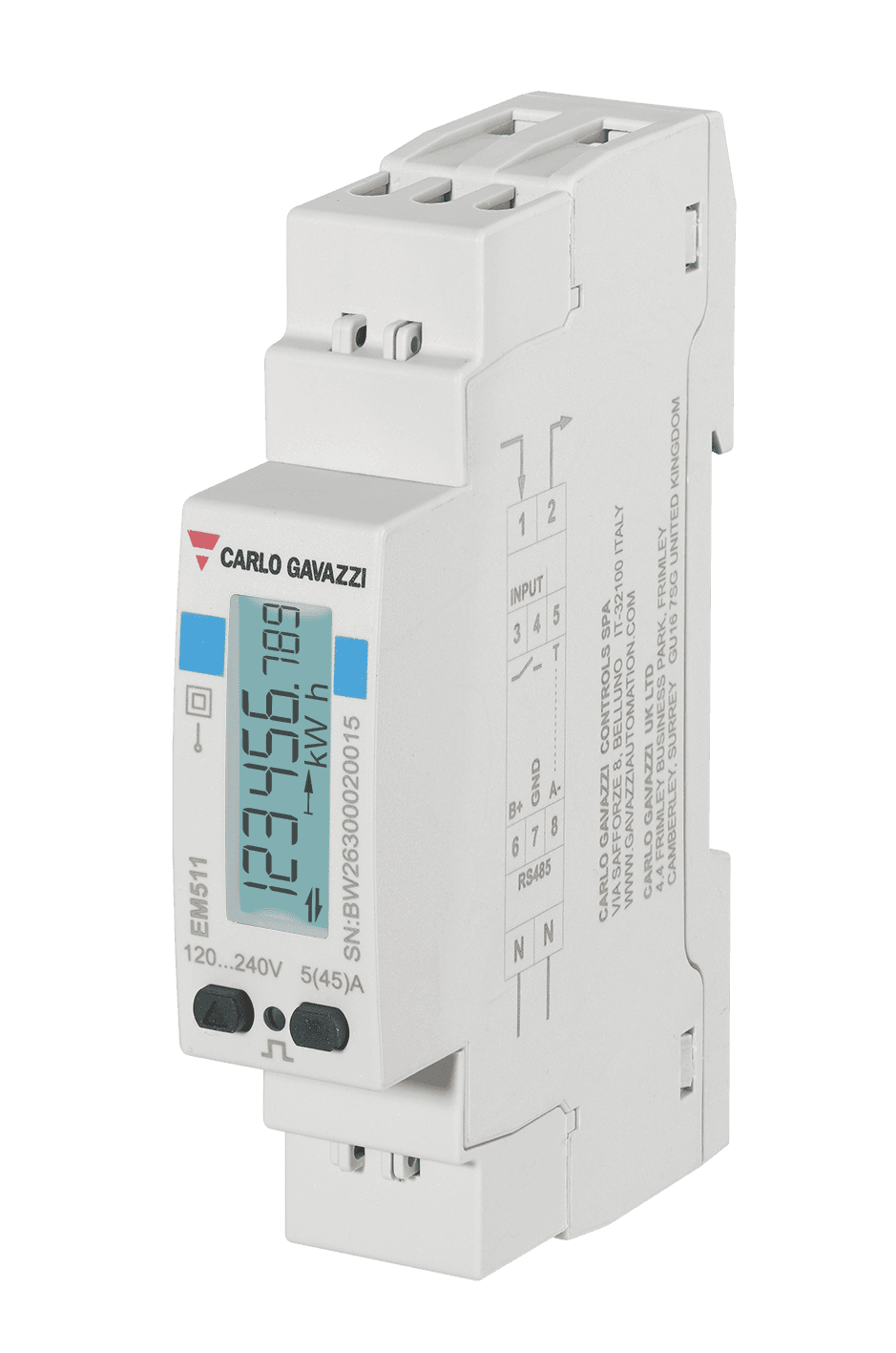 Carlo Gavazzi EM511DINAV81XM1PFA EM511DINAV81XM1PFA Carlo Gavazzi - 1-PH ENERGY METER 45A M-BUS + DIG INPUT MID EM511DINAV81XM1PFA on Advantage Electric Supply